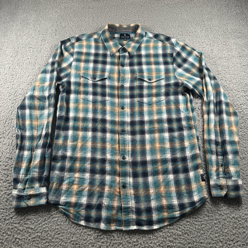 Roark Revival Shirt Men's‎ M Blue Plaid Button Down Cotton